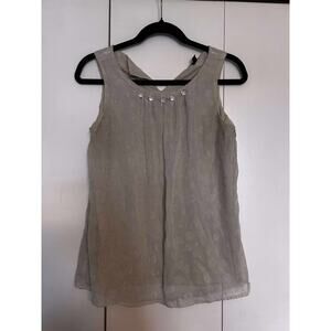The Limited Sleeveless Tank Blouse with Subtle Polka Dot Detail size medium